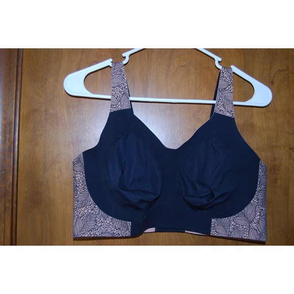Evelyn Bobbie The Beyond Bra Wireless Black Lace Print  Size L no padding - Picture 1 of 3